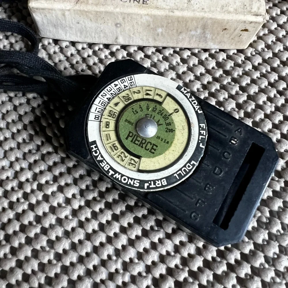 Vintage Pierce Cine Exposure Meter Made in USA with Original Box Analog Light